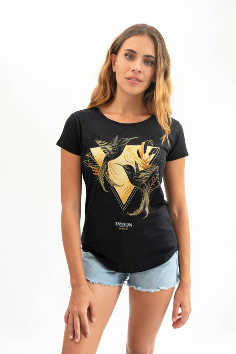 WOMEN'S HUMMINGBIRD COTTON MODAL SCOOP NECK TEE